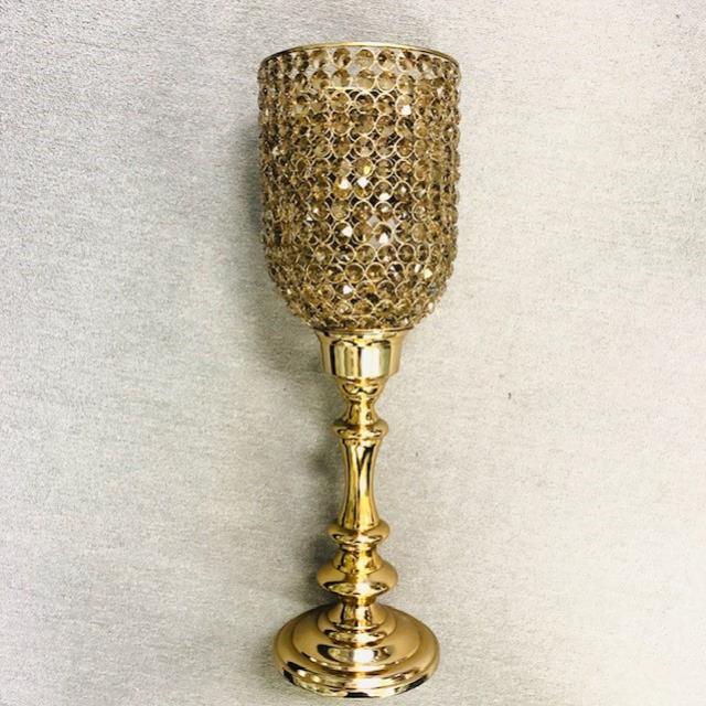 Rental store for Gold Crystal Candleholder Champagne Bead in Naples FL