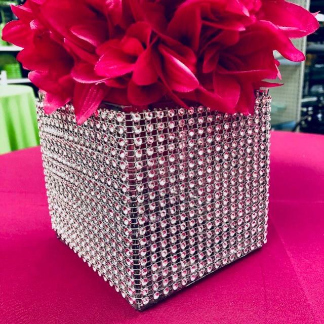 Rental store for Glass Vase Cube Crystal Hugger 4.5 in Naples FL