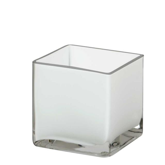 Rental store for Glass White Vase Cube 3.25 x3.25  x3.25 in Naples FL