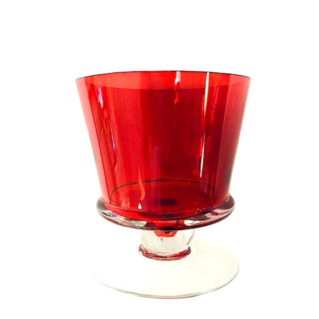 Rental store for Glass Vase Footed Red 5 x4.5 in Naples FL
