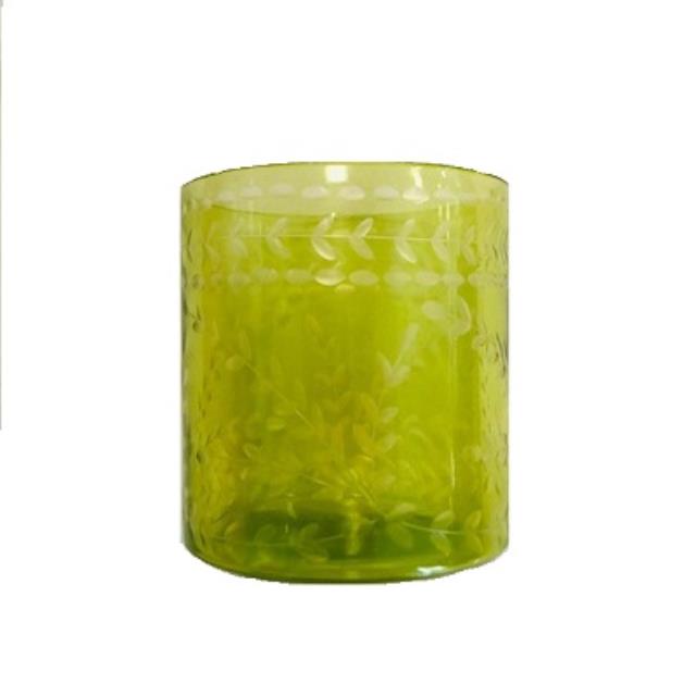 Rental store for Glass Green Cylinder Vase 4.75 in Naples FL
