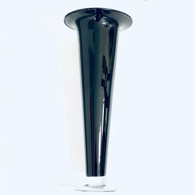 Rental store for Glass Vase Black Trumpet 23 in Naples FL
