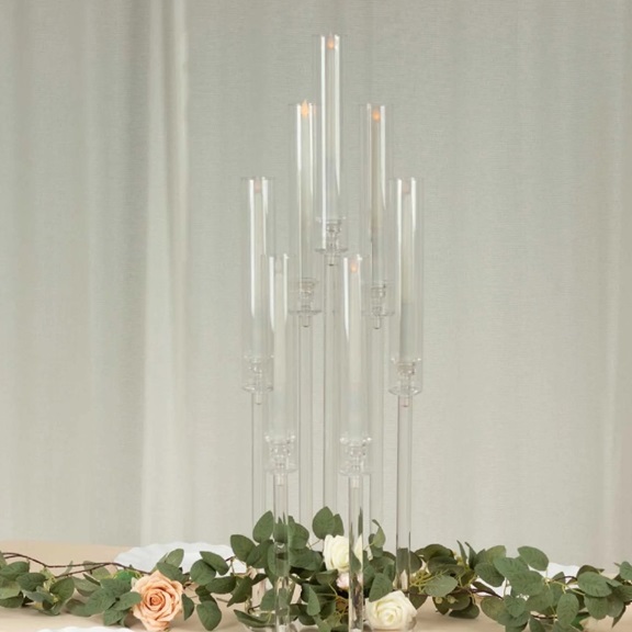Rental store for Clear Candelabra 7 Lite Modern Stand in Naples FL