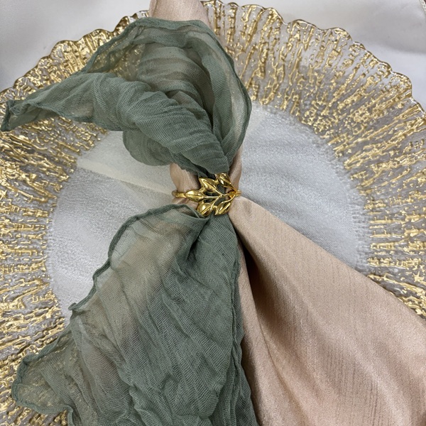Rental store for Napkin Sage Dk Cheesecloth Accent in Naples FL