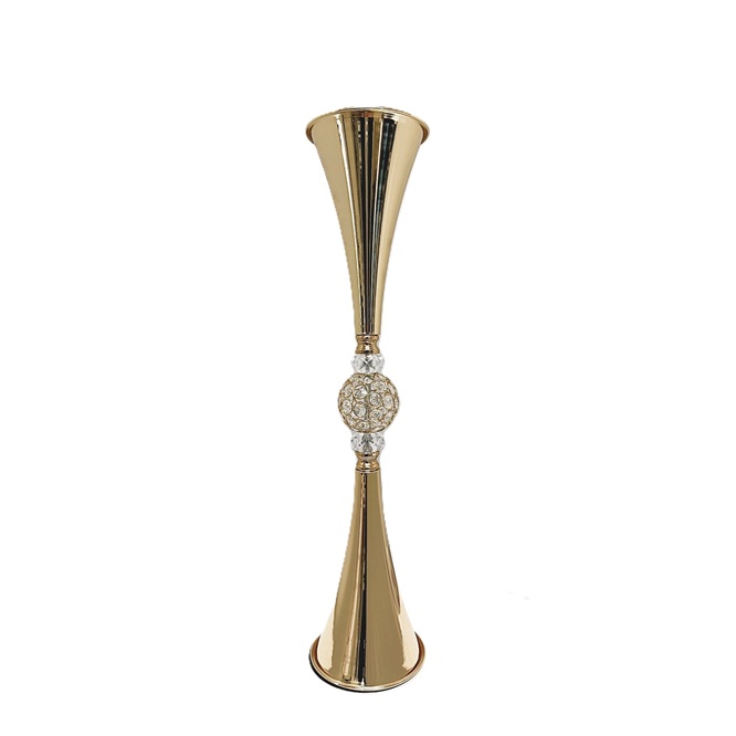 Rental store for Vase Gold Trumpet w Crystal 28 in Naples FL