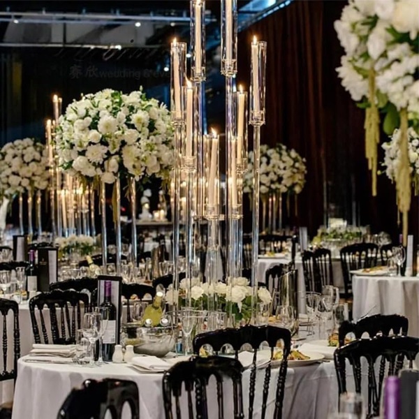 Rental store for Clear Candelabra 8 Lite Modern Stand in Naples FL