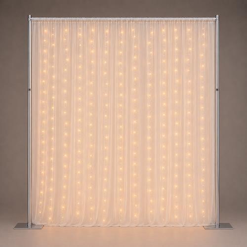 Rental store for BACKDROP 10  HIGH WHITE SHEER W LIGHTS in Naples FL