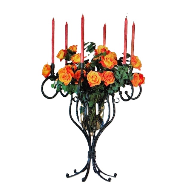 Rental store for Iron Candelabra 6 Lite Vase 30 in Naples FL
